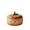 Banqueta Redonda de Rattan com Armazenamento para Sala de Estar Assento Tatami Casa, Banqueta Redonda de Rattan com Armazenamento, Usada Wind Chuanzhi Lian Estampa Couro