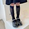 Meias infantis crianças arco oco meias verão fino com pequenos sapatos de couro princesa bezerro meias fabricantes atacado