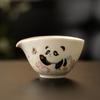 Glaseado amarillo de arroz panda ópera mariposa taza de feria té mar chino cerámica juego de té accesorios té kung fu distribución de té taza para hombre taza uniforme