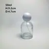 50ml Venda Direta de Fábrica Preto e Branco Bola Redonda Portátil Frasco de Vidro para Perfume Frasco Vazio 30ml Spray de Viagem Cosmético