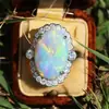 Joias da Moda Europeia e Americana Novo desejo Amazon AliExpress ebay Popular Anel Oval de Opala com Strass Diamante