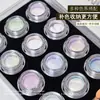 Arte de Uñas Polvo de Luz de Luna Polvo de Espejo Set de 12 Colores Polvo de Superficie de Espejo Aurora Polvo Metálico Polvo de Oro Titanio con Carta de Colores Para Salones de Uñas