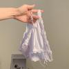 Francés Púrpura Taro~Braguitas Sexy de Encaje Satinado para Niñas, Anillos para Piernas de Pura Lujuria de Cintura Baja, Calzoncillos de Algodón Transpirable