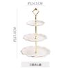 Plato de Cerámica con Encaje en Relieve Estilo Nórdico Simple para Dim Sum, Banquete de Té de la Tarde, Pastel, Bocadillos, Fruta, Plato de Tres Pisos