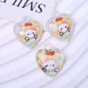 Colgante de Acrílico Facetado con Estampado de Corazón de Melocotón de Dibujos Animados Colgante para Collar DIY Cadena para Teléfono Móvil Colgante para Coche Accesorios de Joyería