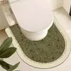 Tapete de Chão para Banheiro Estilo Retro Americano, Resistente a Manchas, Absorvente de Água, Secagem Rápida, Tapete Antiderrapante para Vaso Sanitário, Tapete de Chão em Diatomita em Forma de U para Banheiro