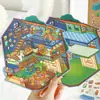 Pegatinas de Escenario de Amante de las Letras Mi Vida Ideal Escena en Miniatura Dibujado a Mano 2.5D Pegatinas Creativas para Aliviar el Estrés