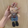 Al por mayor Lindo Gatito de Piernas Largas Colgante de Peluche Vestido Falda Disfraz Ropa de Bebé Estilo Ins Colgante de Muñeca Llavero