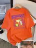 Camiseta de Diseño Club de Cócteles Margarita de Medianoche Cuello Redondo Holgada Manga Corta Moda Algodón Superior Casual Verano Mujer