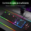 Conjunto Teclado e Mouse T-WOLF Thunderbolt TF230 Teclado e Mouse com Fio Luminoso para Jogo e Escritório Acessórios Venda por Atacado