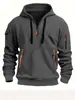 Sudadera con capucha para hombre TEMO de primavera y otoño, con cremallera y múltiples bolsillos, chaqueta deportiva casual para hombre