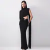 Comercio Exterior Europeo y Americano Ropa de Mujer Otoño Nuevo Sexy Atractiva Chica Atuendo Diseño Corto Estilo Temperamento Vestido Formal Vestido de Cinta Fluida