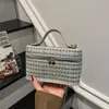 Luxo Leve 2026 Moda Tendência Novo Estilo Texturizada Tecida Verão Estilosa Casual Corrente Ombro Transversal Pequena Quadrada Bolsa