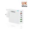 Cargador Rápido PD Multipuerto de 160W 3USB 3TYPE-C Regulaciones Europeas y Americanas Británicas Aplicable a Enchufe Apple Huawei Xiaomi
