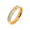 Anillo de Acero de Titanio para Amantes de Celebridades de Internet para Mujer Sin Color Chapado en Oro de 18K Diseño de Nicho Ins Lujo Ligero Anillo de Pareja Joyería
