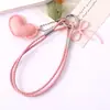 Ins Nuevo Colgante de Cuerda de Cuero con Forma de Corazón y Lazo Colgante para Bolso Accesorios Colgante para Teléfono Móvil Llavero Colgante Yiwu Mayoreo