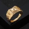 Anillo de oro de 18 quilates chapado en cobre personalizado con microincrustaciones de circonitas, accesorios de anillo ajustable abierto, de moda transfronteriza europea y americana, en stock