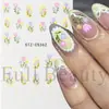 Pegatinas Transfronterizas para Uñas Nuevas, Flores de Tulipán de Primavera y Verano, Encaje Blanco, Lazo, Pegatinas Adhesivas para Uñas