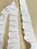Blanco Ampliado Rutila Ropa Dobladillo de Falda Ropa de Cama para el Hogar Tela de Algodón Cortina Encaje Plisado Adornos