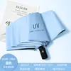 Paraguas UV al por mayor OEM personalizados con impresión de logo, paraguas plegables automáticos de negocios para uso tanto soleado como lluvioso, paraguas a prueba de viento engrosados y reforzados