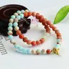 Ai Yu Novo Estilo Chinês Pulseira de Círculo Duplo de Pedra Shoushan Pedra Flor de Cerejeira Pulseira da Sorte Atacado Dropshipping S5030907