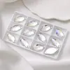 Nuevos diamantes de imitación planos cosidos a mano con brillo superbrillante de luz de luna de cristal, botones planos de vidrio de forma especial, diamantes de imitación cosidos a mano, accesorios para joyería DIY