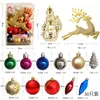Decorações de Bolas de Natal em Estoque, Pacote de Presente com Bolas Brilhantes, Decorações de Janela, Bolas Penduradas Pintadas, Conjunto de 30 Peças, Enfeites de Árvore de Natal