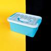 Caja de Almacenamiento Cuadrada Portátil con Tapa de Cara Sonriente, Detergente para Ropa, Cubo de Almacenamiento para Bolas de Lavado, Juguete para Niños