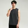 Camiseta Interior Sin Mangas Antibacteriana de Algodón de Seda 7A para Hombre, Camiseta de Tirantes Deportiva, Camiseta Sin Mangas de Seda Helada de Secado Rápido con Sensación Fresca, Camiseta Interior de Fitness de Color Sólido