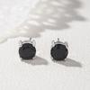 Aretes Negros Chapados en Plata Estilo Coreano para Mujer con Circonitas Incrustadas de Diamantes Aretes Negros Vintage Joyería para la Oreja Cristal Simple Joyería Distintiva