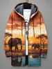 Chaqueta de algodón con capucha de manga larga, nueva para 2026, estilo europeo y americano, estampado digital 3D, ropa exterior casual de manga larga con capucha para hombre