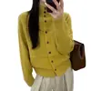 Cardigã de Tricô Estilo Coreano Transfronteiriço para Mulheres, Nova Moda Outono e Inverno de Alta Qualidade com Lapela Versátil, Solto, Modelador, Roupas Femininas com um Visual Elegante