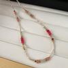 Collar de Granate Dongling Natural Rojo Sandía Cristal Cabello de Ángel Dulce Collar de Princesa Perla de Agua Dulce de Alta Calidad Cadena Clavícula