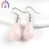 Pendientes de piedra natural con forma de gota de amatista en polvo, joyería de comercio exterior para mujer de moda europea y americana transfronteriza al por mayor