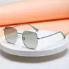 Gafas de sol de metal de moda para mujer, estilo nuevo, gafas con protección UV para hombre de cara grande, gafas de sol para conducir