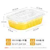 Caja rectangular de papel de aluminio dorado, recipiente de papel de aluminio engrosado, caja de embalaje para llevar con sello para sopa, caja de papel de aluminio aislada al por mayor