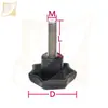 Acero Inoxidable 304 Mango de Siete Estrellas de Nylon Perilla de Siete Esquinas de Plástico Tornillo de Mano Flor de Ciruelo Piezas Mecánicas M658