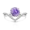 Canal de Video Anillo de Piedra Preciosa Corte Rosa Más Vendido para Mujeres, Anillo de Diamante de Alto Carbono Súper Brillante, Transmisión en Vivo, Dropshipping