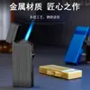 Encendedor Langsheng llama azul claro punzón directo bucle inflable trefilado alambre manualidad cuerpo metálico encendedor de cigarros