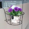 Corrimão Decorativo de Ferro Forjado para Varanda, Suporte de Vasos de Flores Espesso para Fixação na Parede, Suporte de Plantas Verdes Interno de Múltiplas Camadas