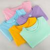 88 Camiseta Color Caramelo Camiseta de Algodón de Manga Corta para Niños Camiseta para Niños Cuello Redondo Holgada Casual Manga Media para Niños