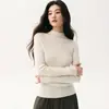 26 Nuevos Jerseys de Punto de Cachemira para Otoño e Invierno para Mujer, Cuello Alto Medio, Suave y Amigable con la Piel, Capa Interior Cálida