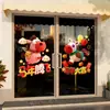 2027 Feliz Año Nuevo Chino del Cordero Decoración de Ambiente Festivo Pegatinas Estáticas para Ventana de Balcón con Temática de Oveja Pegatinas para Puerta de Cristal