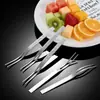 Tenedor de Fruta de Acero Inoxidable 304, Mango Cuadrado, Uso en Hotel y Hogar, Tenedor de Postre Engrosado, Pinchos para Fruta, Tenedor de Regalo para Pastel y Pastel de Luna