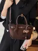 Bolso de cesta de mano para mujer 2025 nuevo transfronterizo europeo y americano retro gamuza esmerilada bandolera