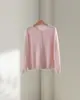 32,2% Cashmere Estilo Coreano Peça Única Sem Costura Gola Redonda Manga Longa Cardigan de Tricô Outono Peça Externa de Botão Único Top