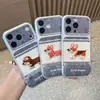 Funda de Teléfono de Cachorro Bordada en Mezclilla Compatible con iPhone 16 Pro Max Funda para Teléfono Apple 17 Funda de Cambio Rápido Electrochapada