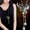 Cadena Larga para Suéter, Collar de Lujo Ligero y de Alta Gama para Mujer, Accesorio de Borla Moderno y Versátil, Colgante Simple de Perla que No se Desvanece