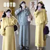 Conjunto de Punto Coreano Nuevo Estilo Otoño/Invierno 2026 para Maternidad, Conjunto de Punto para Maternidad con Top y Falda que Reducen la Edad