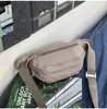 Nova Bolsa Cintura Lingpu Tom Névoa Roxo Fumê, Alto Valor Estético, Modelo Casal Estilo Japonês e Coreano, Cor Sólida, Bolsa de Ombro Simples para Ciclismo